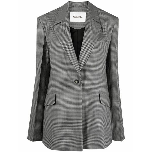 ナヌーシュカ レディース 上衣＆上衣 アウター Puppytooth oversized blazer Black