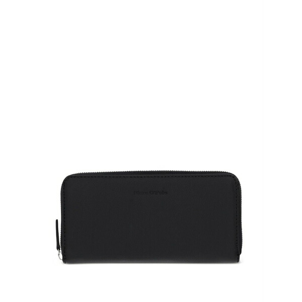 マルコポーロ レディース 財布 アクセサリー Logo-debossed zip-around wallet Black|asty