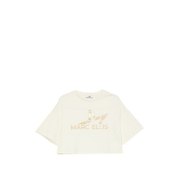 マークエリス レディース Tシャツ トップス Logo-print t-shirt Neutrals｜asty