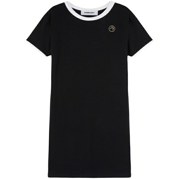 アンブッシュ レディース ワンピース トップス Contrast-trim ribbed minidress Black｜asty