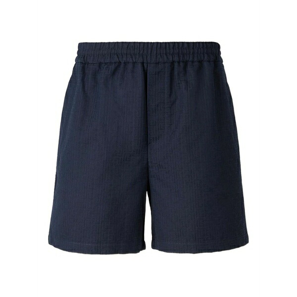 バルマン メンズ カジュアルパンツ ボトムス Monogram-pattern bermuda shorts Blue|asty