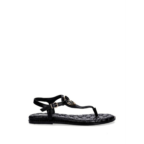 ブラウアー レディース サンダル シューズ Ashley02/lea quilted-footbed flat sandals Black｜asty