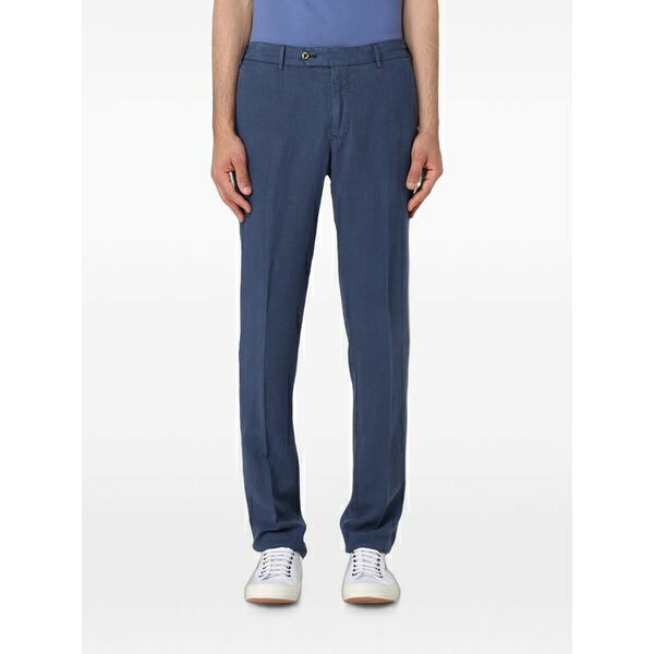 PTトリノ メンズ カジュアルパンツ ボトムス Button-up straight-leg trousers Blue｜asty 47,880円