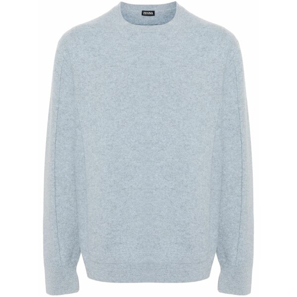 ゼニア メンズ ニット&セーター アウター Brushed fine-knit jumper Blue｜asty