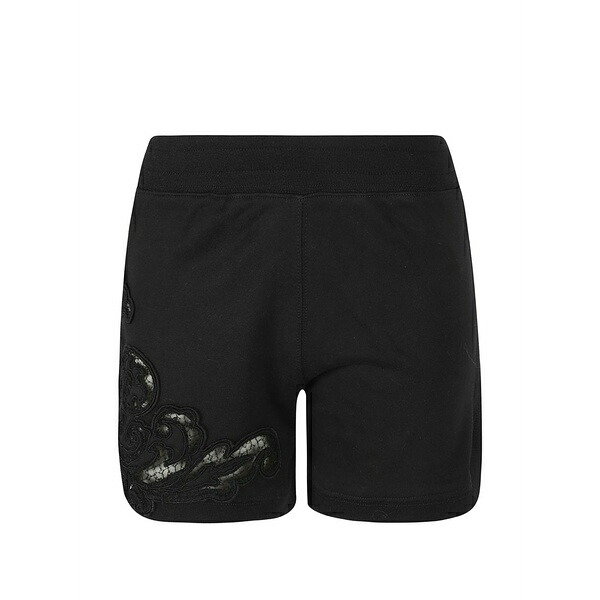 エルマンノ シェルヴィーノ レディース カジュアルパンツ ボトムス Lace appliqu&pound; shorts Black｜asty