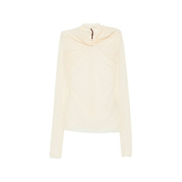 リックオウエンスリリーズ レディース Tシャツ トップス Kairo ruched long-sleeve top Neutrals|asty
