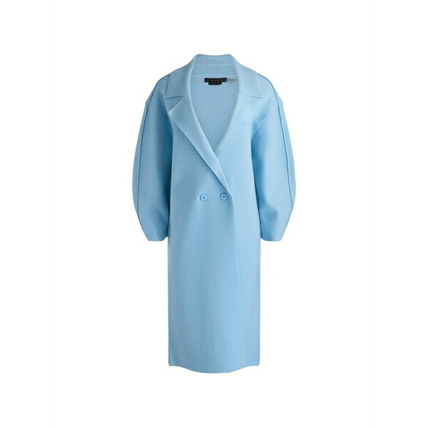 アリス アンド オリビア レディース コート アウター Waverly cocoon double-breasted coat Blue｜asty