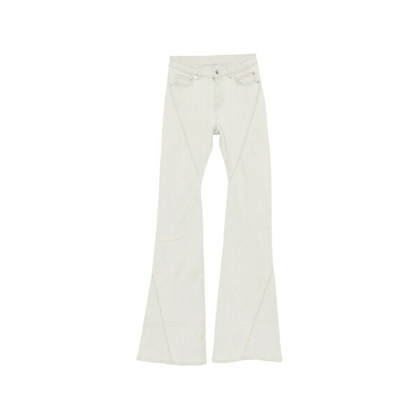 リックオウエンス レディース デニムパンツ ボトムス Bias zip-up flared jeans Neutrals｜asty