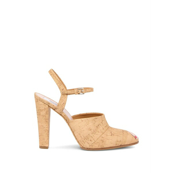 モスキーノ レディース パンプス シューズ Ankle-strap leather pumps Neutrals｜asty