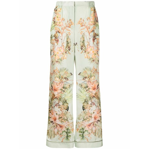 アルベルタ フェレッティ レディース カジュアルパンツ ボトムス Botanical-print wide-leg trousers Green｜asty