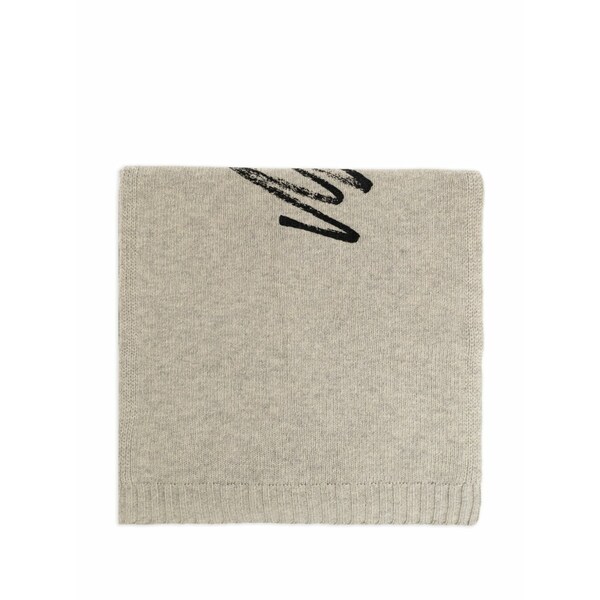 マルタンマルジェラ メンズ マフラー・ストール・スカーフ アクセサリー Logo-print knitted scarf Grey｜asty