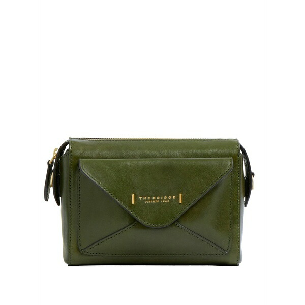 ザ・ブリッジ レディース ショルダーバッグ バッグ Frida envelope-pocket leather cross body bag Green｜asty