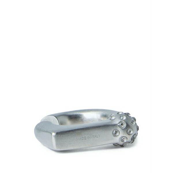 リックオウエンス レディース ピアス&イヤリング アクセサリー Textured-detail geometric ear cuff Silver|asty