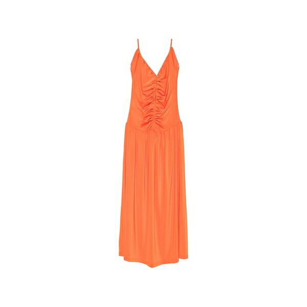 ラケル?ジニス レディース ワンピース トップス New eva ruched ruffled-trim dress Orange｜asty