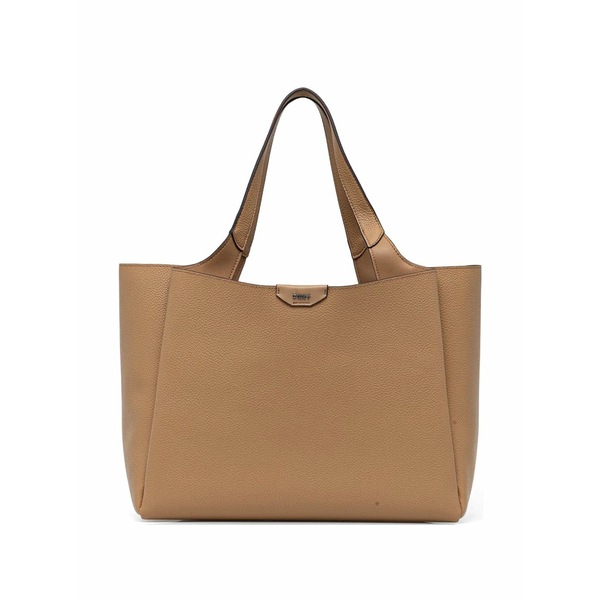 ダナ キャラン ニューヨーク レディース トートバッグ バッグ Pebbled leather logo-plaque tote bag Neutrals｜asty