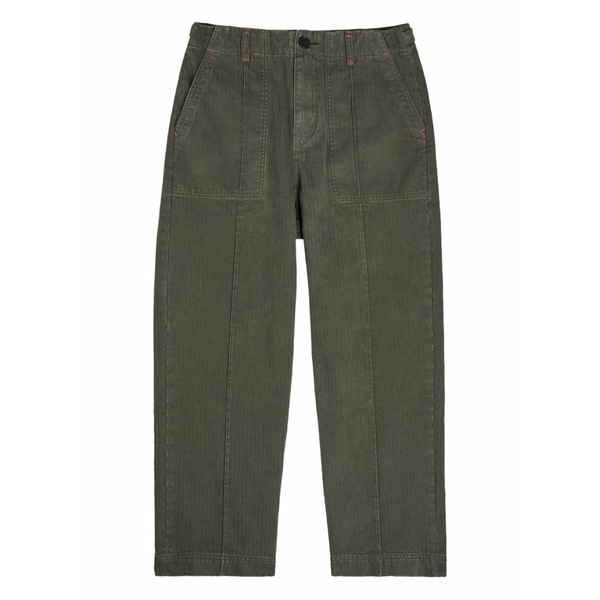 ザ・エルダー・ステーツマン メンズ カジュアルパンツ ボトムス Dundy belt-loops cotton trousers Green|asty
