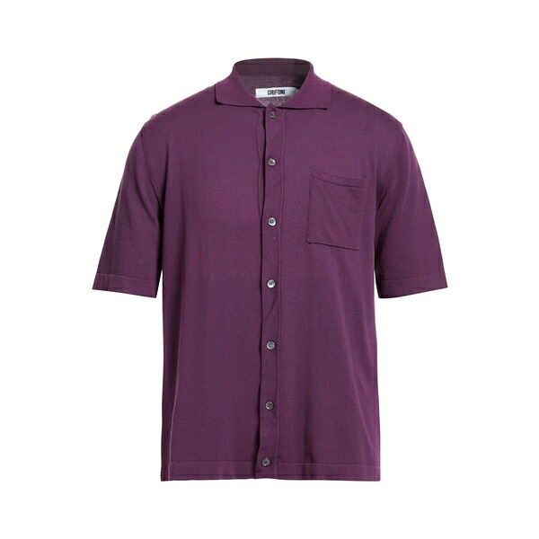 【送料無料】 グリフォーニ メンズ シャツ トップス Shirts Purple|asty