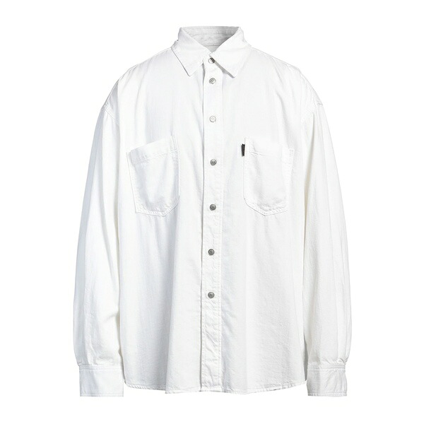 【貨物輸送無料】 御機嫌冷やりとした メンズ プルオーバー トップス Denim shirts White