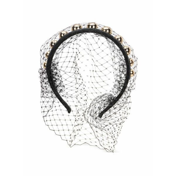 レッドヴァレンティノ レディース ヘアアクセサリー アクセサリー Beaded veil headband Black|asty