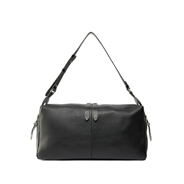 ピンコ レディース ショルダーバッグ 御徒面子 Top-zip leather shoulder bag Black