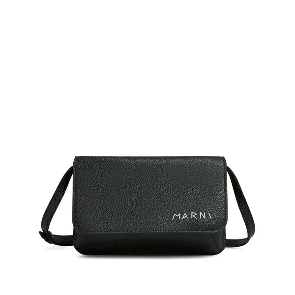 マルニ レディース ハンドバッグ バッグ Mending leather pochette bag Black