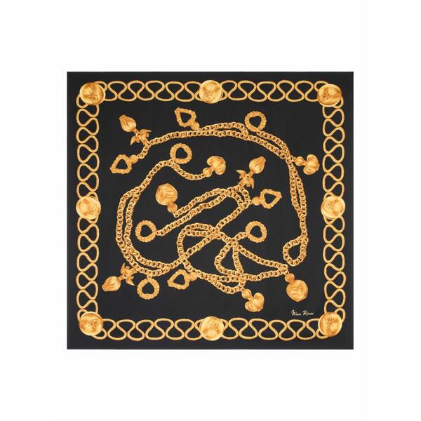 ニナリッチ レディース えり巻き・袈裟・えり巻き 付属品 Chains silk scarf Black