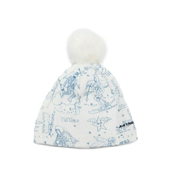 ロシニョール レディース 帽子 アクセサリー X jcc pompom-detail printed beanie White|asty