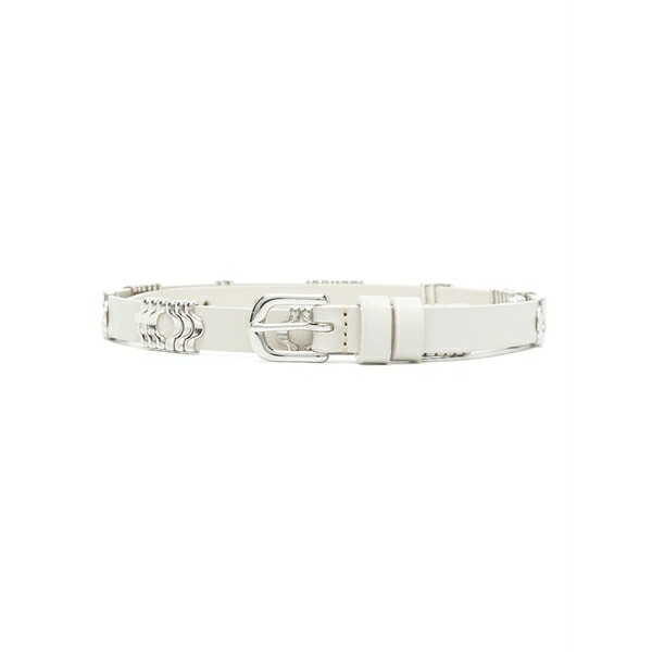 イザ呼びりん マラン レディース 三尺帯 添え物 Odena leather belt White