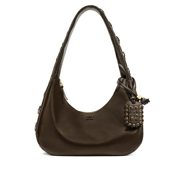 ガニー レディース ショルダーバッグ 御徒面子 Charm-detail shoulder bag Brown