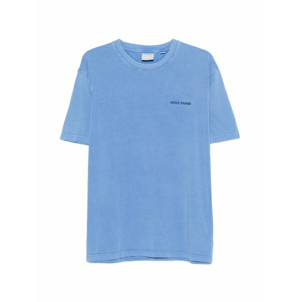 デイリー・ペーパー メンズ Tシャツ トップス Logo detail t-shirt Blue｜asty