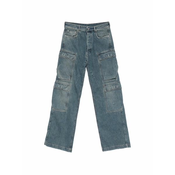 リックオウエンス メンズ デニムパンツ ボトムス Distressed cargo jeans Blue|asty