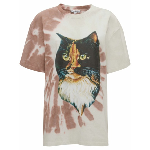 J.W.アンダーソン レディース プルオーバー トップス Cat-print organic cotton t-shirt Neutrals