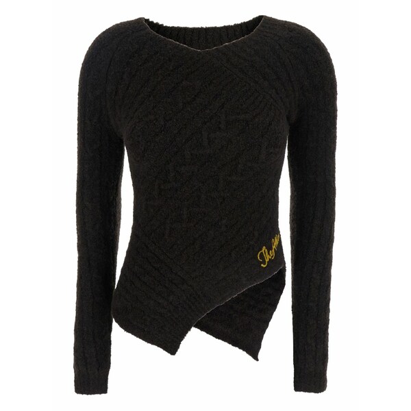 ジ アティコ レディース 編み物\u0026スウェーター アウター Cable-knit asymmetric sweater Brown