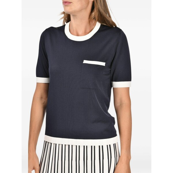 グランサッソ レディース プルオーバー トップス Chest-pocket t-shirt Blue