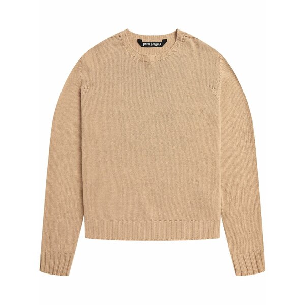 パーム・エンジェルス メンズ ニット&セーター アウター Curved-logo jumper Neutrals|asty