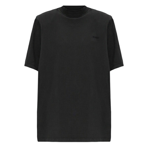 ジ アティコ レディース Tシャツ トップス Short sleeve embroidered logo t-shirt Black｜asty
