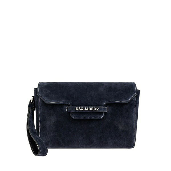 ディースクエアード メンズ 商行為系 御徒面子 Twin suede clutch bag Blue