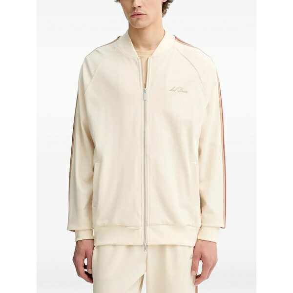 レ ドゥ メンズ パーカー・スウェットシャツ アウター Clyde stripe-detail zip-up sweatshirt Neutrals トップス-メンズファッション