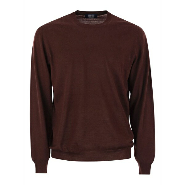 フェデーリ メンズ ニット&セーター アウター Argentina crew-neck long-sleeves sweater Red｜asty