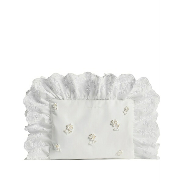 シモーネ・ロシャ メンズ 商行為系 御徒面子 Pillowcase clutch bag White