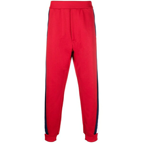 ディースクエアード メンズ カジュアルパンツ ボトムス Striped cotton-blend track pants Red｜asty