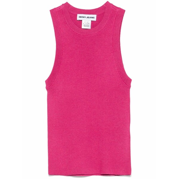 ダナ キャラン ニューヨーク レディース カットソー トップス Ribbed-knit tank top Pink｜asty