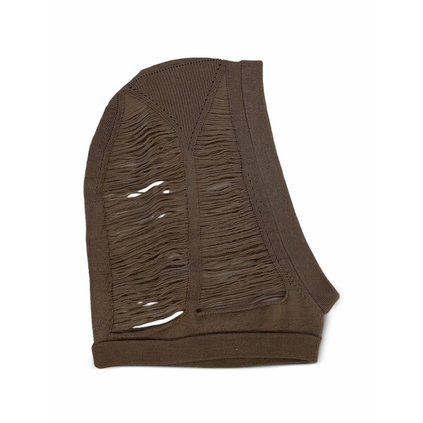 リックオウエンス レディース 鳥打ち帽 付属物 Cut-out knit hat Brown