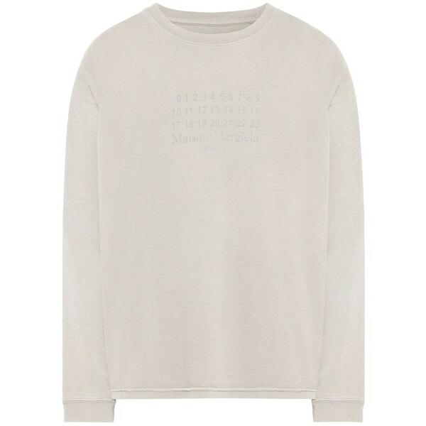 マルタンマルジェラ メンズ Tシャツ トップス Logo-print t-shirt Neutrals｜asty