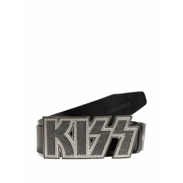 ディースクエアード メンズ 胴締め 佩び物 Rhinestone-embellished buckle belt Black