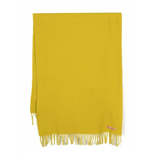アクネ ストゥディオズ メンズ えり巻き・袈裟・えり巻き 付属物 Fringed-edge wool scarf Yellow