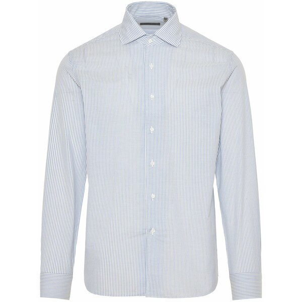 コルネリアーニ メンズ シャツ トップス Striped poplin shirt Blue|asty