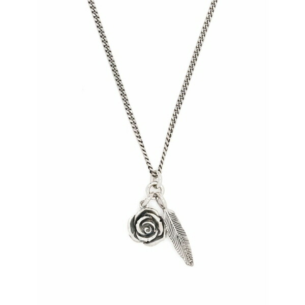 エマニュエレ ビコッキ メンズ 首飾り・チョー鉄道車両 付属品 Rose and feather pendant necklace Silver