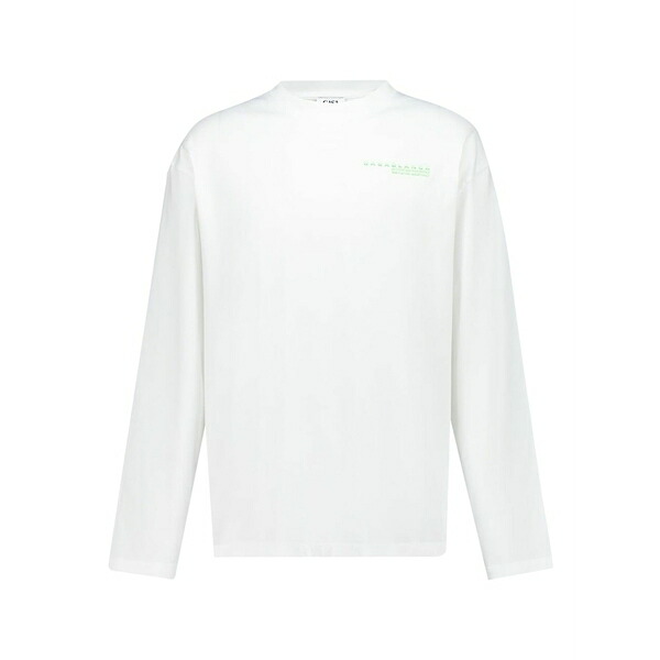 カサブランカ メンズ プルオーバー トップス Orchid-print long-sleeved t-shirt White