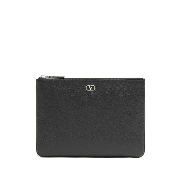 ヴァレンティノ ガラヴァーニ メンズ 商行為系 御徒面子 Vlogo leather clutch bag Black
